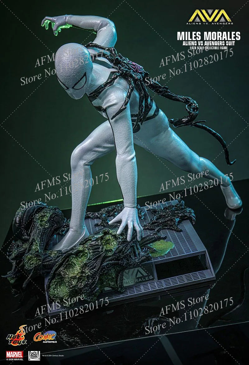 HOTTOYS CMS027 1/6 Scale Collectible Figure Miles Morales Aliens Avengers Suit Full Set 12Inch Men Soldier Action Figure Model T