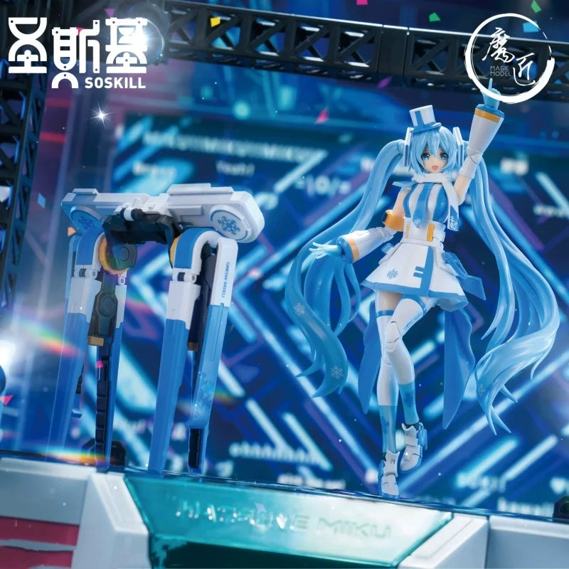 In Stock Soskill Hatsune Miku Snow Echoes At Freezing Point Snowmobile Mechanical Deer Model Kit Action Figure Anime Model Toys