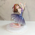 【New】Anime Girl Ballerina Gk Figure Purple Gradient Ball Gown Pink Flower Hair Decor Decor Ornament Gift Collectible Figurine