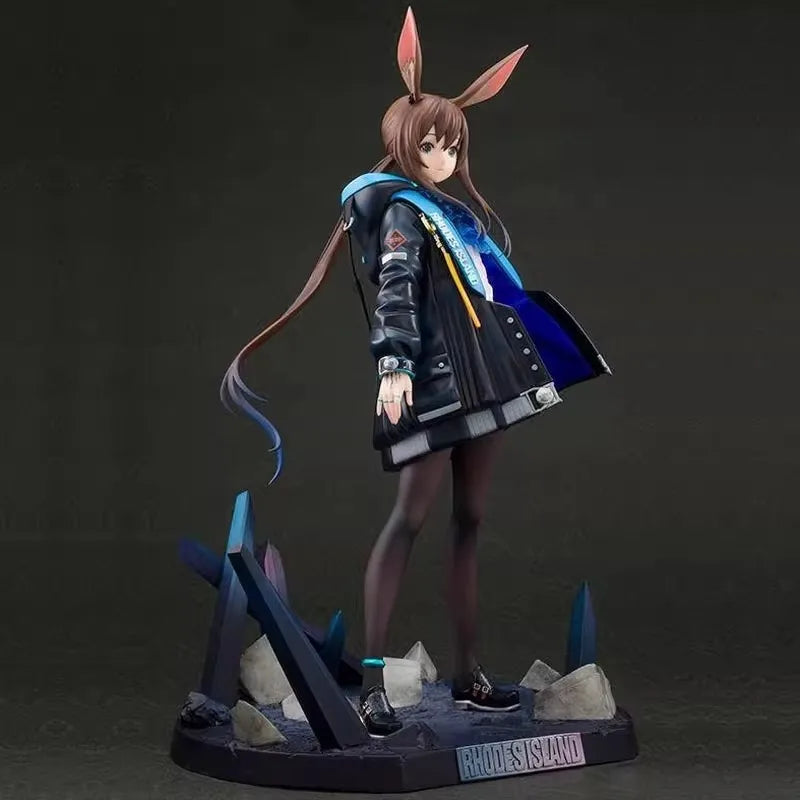 26cm Amiya Bunny Girl Figure Arknights Anime PVC Statue Collectible Model with Sword Desktop Decoration Game Art Toy Gift