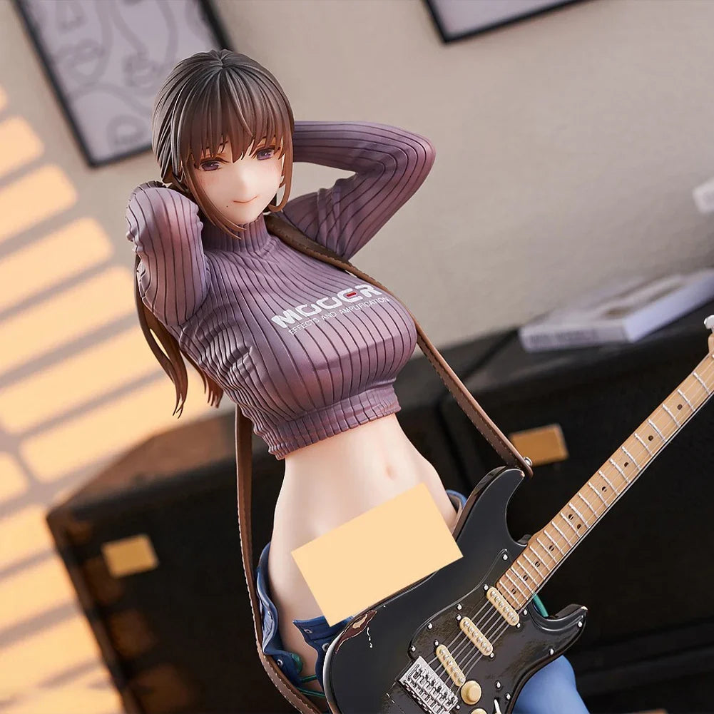 22CM Guitar MeiMei Cool Cowboy Music Girl Doll Collection Standing Action Figure Anime Figure Toy Game Collectible Model Gifts
