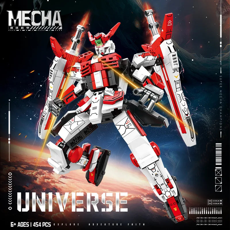 4 Styles Mecha Robot Building Blocks Set, DIY Assembly Model Kit with Movable Joints, Action Figure Collection for Adults & Teen