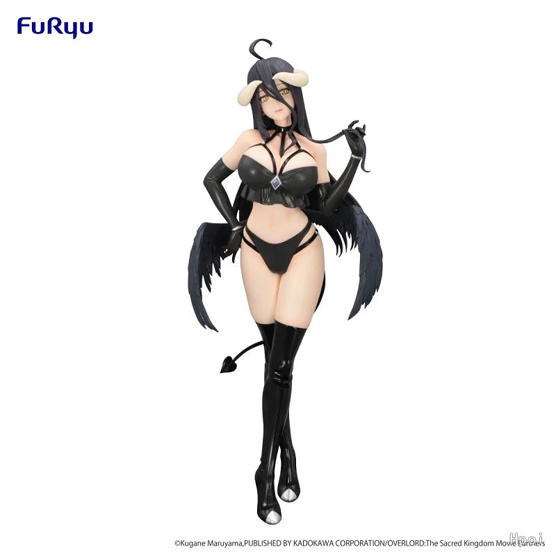 Original Furyu Bicute Dark Overlord Albedo Action Figure Anime Pvc Model Decoration Genuine Collectible Toys Birthday Gift