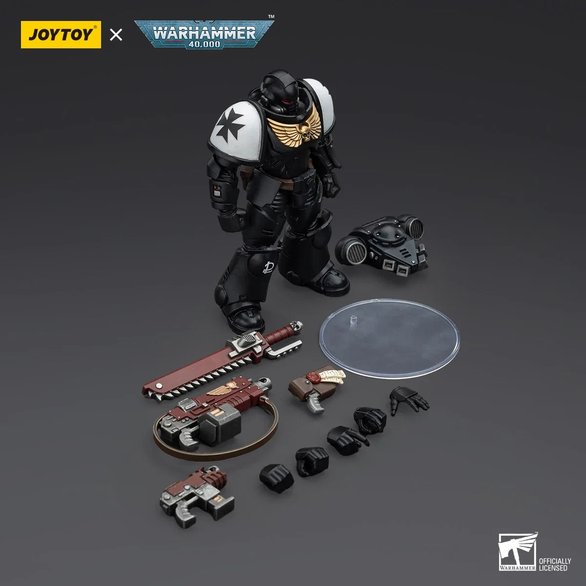 JOYTOY Warhammer 40K Space Marines Figure Black Templars Outriders Brother Valtus Action Figure Joint Movable Figurine Model Toy