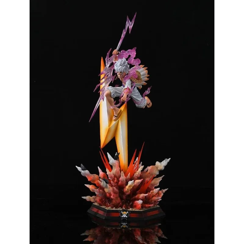 50cm One Piece Figure Monkey D. Luffy Five Levels Glow Anime Model Collect Desktop Ornament Decorations Children Toys Gifts