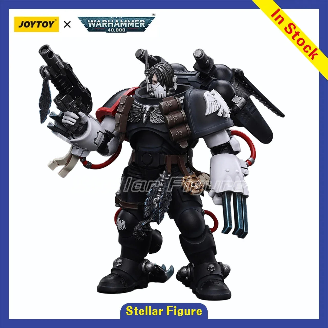 【Vorbestellung】JOYTOY Warhammer 40K 1/18 Actionfigur Raven Guard Chapter Master Kayvaan Shrike Modell Spielzeug Geschenke Sammlung Ornament