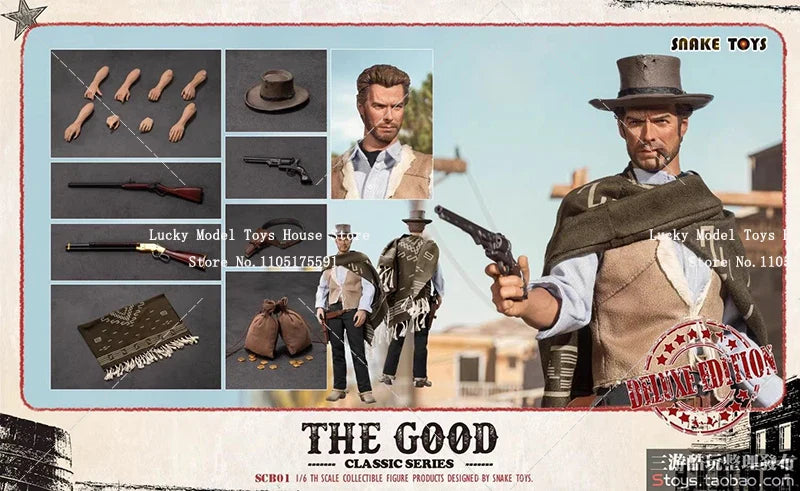 SNAKE TOYS Deluxe Version SCB01 1/6 Der Western-Cowboy The Good Clint Man Stoff-Actionfigur Friedlicher Beschützer 12-Zoll-Soldat