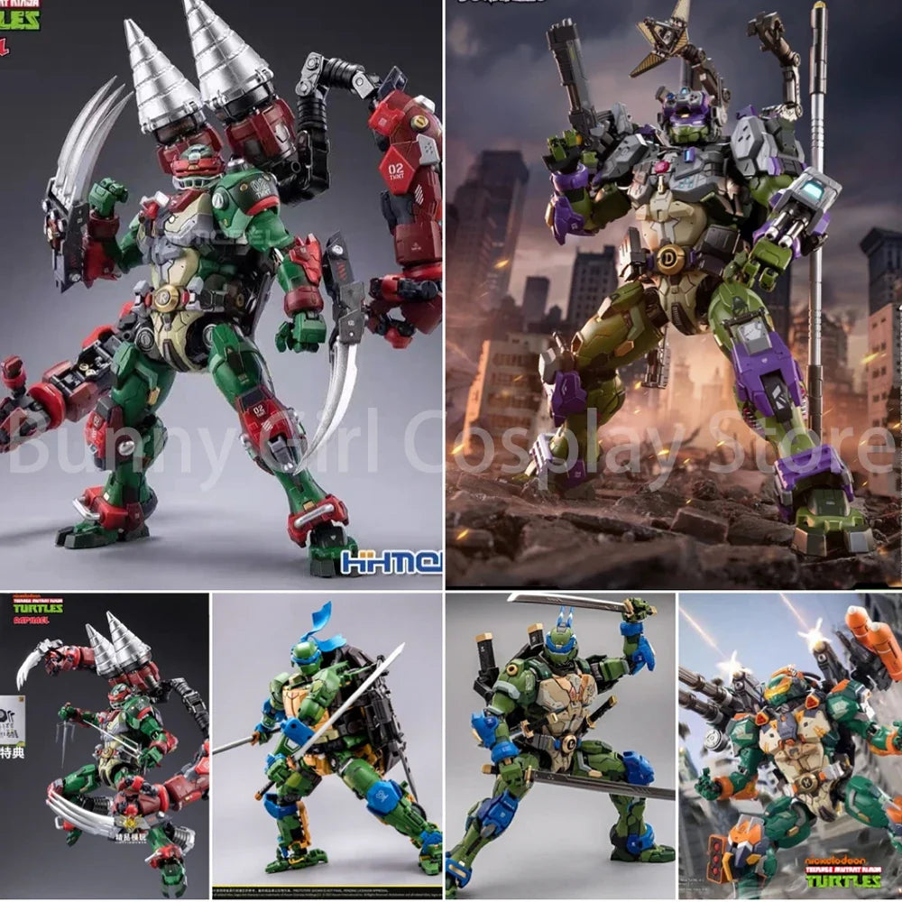In Stock HEATBOYS Teenage Mutant Ninja Turtle Action Figure Michelangelo Donatello Leonardo Mecha Model Alloy Ninja Turtle Toys