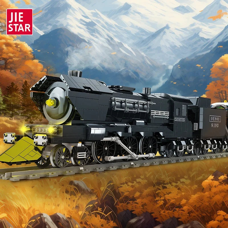 IN STOCK JJ9155 MOC Remote Control Steam Train Building Blocks Assembling Bricks Model Toys for Children Christmas Gift Set