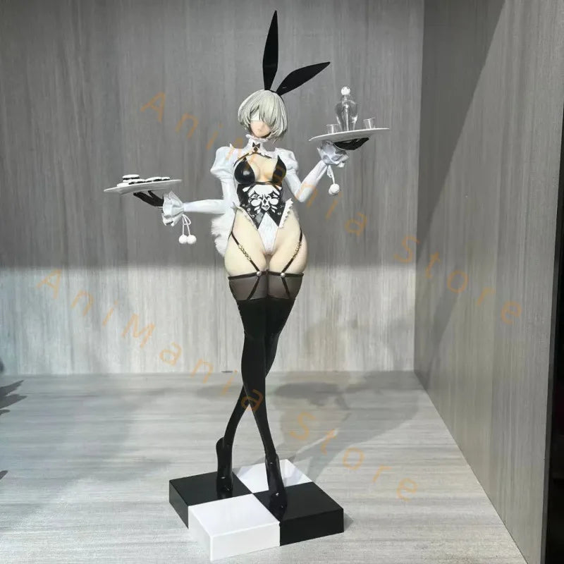 48CM NieR: Automata Yorha Type B 2B YoRHa Type A No.2 A2 Two Head bunny girl figure PVC Action Toy Collection Model Doll Gift