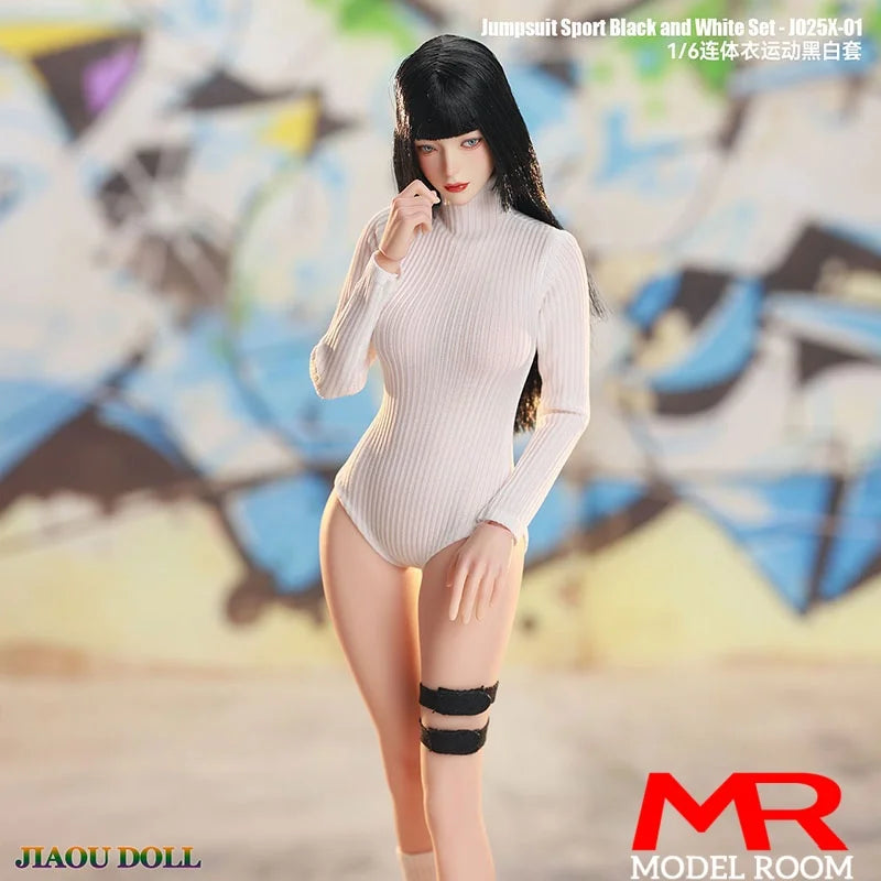 JO25X-01 1/6 Scale Female Sports Wear Jumpsuit Jacket Clothes Model Fit 12'' JIAOU TBL Soldier Action Figure Body Dolls