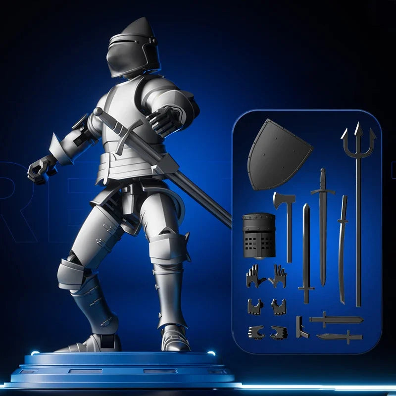 Ritter-Actionfiguren Paladin 13 Gelenkige bewegliche Formwandelnde Roboter 3D-gedruckte Schaufensterpuppen-Charakter-Montagespielzeuge Kindergeschenke
