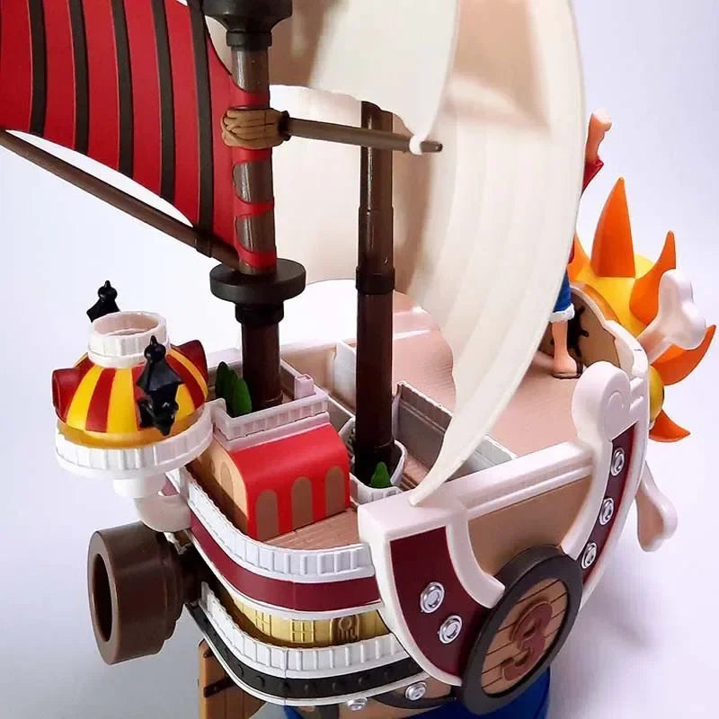 One Piece Figure Luffy THOUSAND SUNNY Going Merry Assembling Boat Model Pirate Ship Decor Collectible Gifts for Children Boy