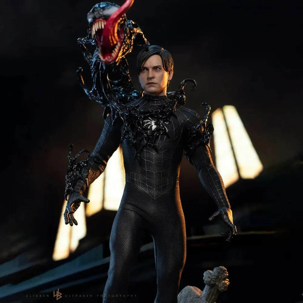 HotToys HT 1/6 MMS727 MMS728 SpiderMan Action Figure Speical Version Black Suit Movable 12 Full Tobey Collection Anime Model Toy