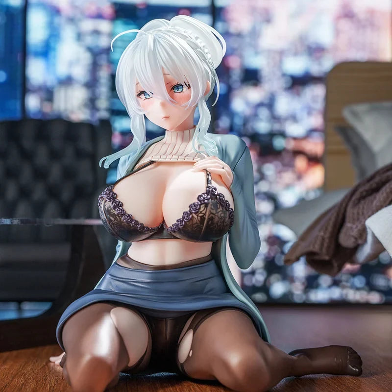 14cm Yukino Anime Figure Deep Winter Seated Yuki Onna Cold Beauty Bishoujo Statue Collectible Japanese Model Ornament Adult Toys