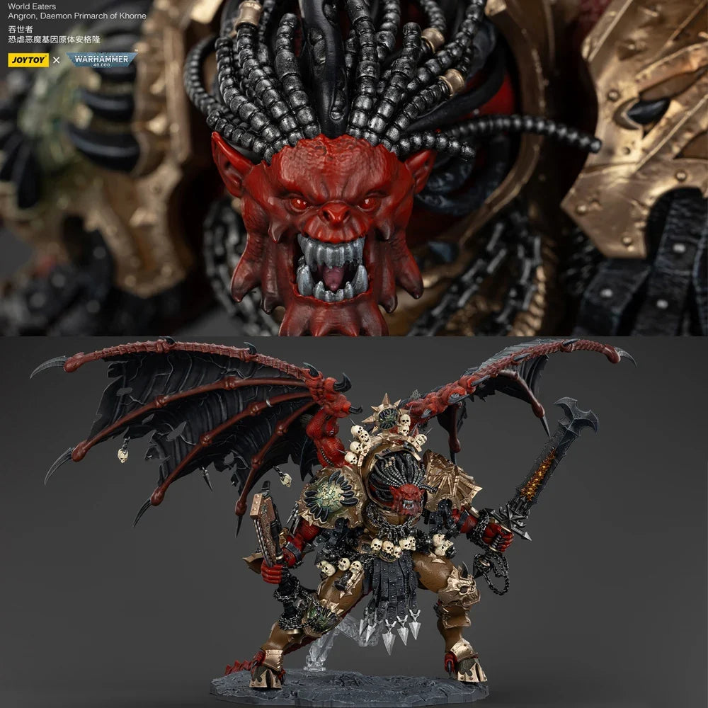 JOYTOY Warhammer 40K 1/18 World Eaters Angron Daemon Primarch of Khorne 38cm Action Figure Mini Soldier Model For Collection