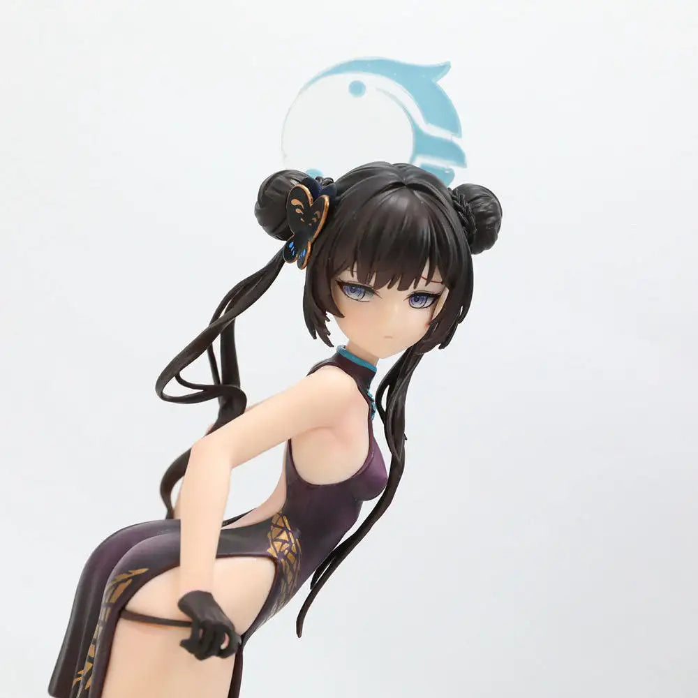 17cm Azur Lane Beautiful Girl Figure Ryuuge Kisaki Cheongsam Anime Collectible Model Pvc Desktop Ornaments Holiday Gifts Toys