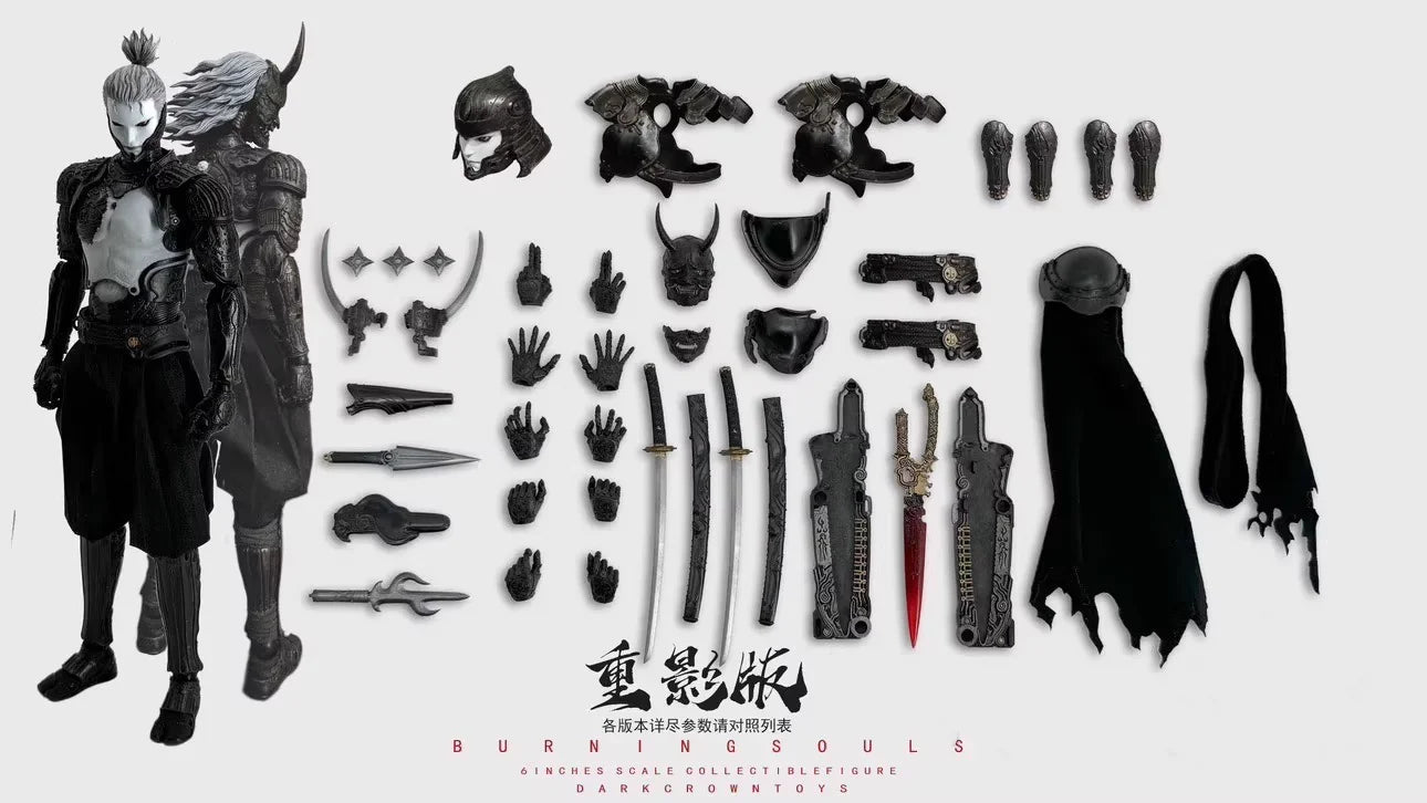 In Stock BURNINGSOULS Movable Model Toys DARKCROWN TOYS Samurai Anime Figure 6 INCHES SCALE Action Figure Collectible Model Toys