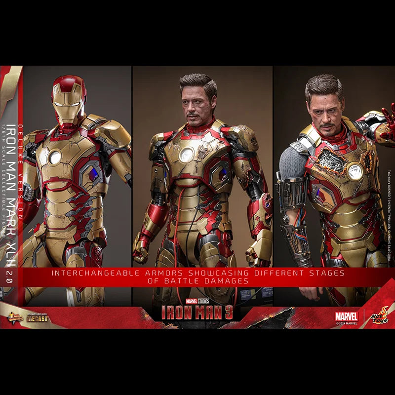 Original Hot Toys Iron Man Mms758 Action Figure 1/6 Avengers Iron Man Mk85 Mms759 Deluxe Edition Battle Damage Version Toys