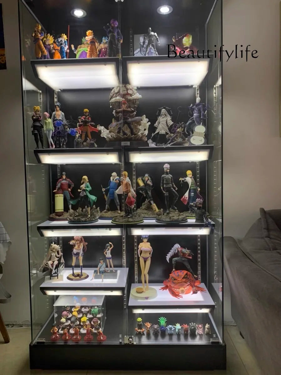 High-end figure display cabinet Household solid wood small Lego model trophy display cabinet