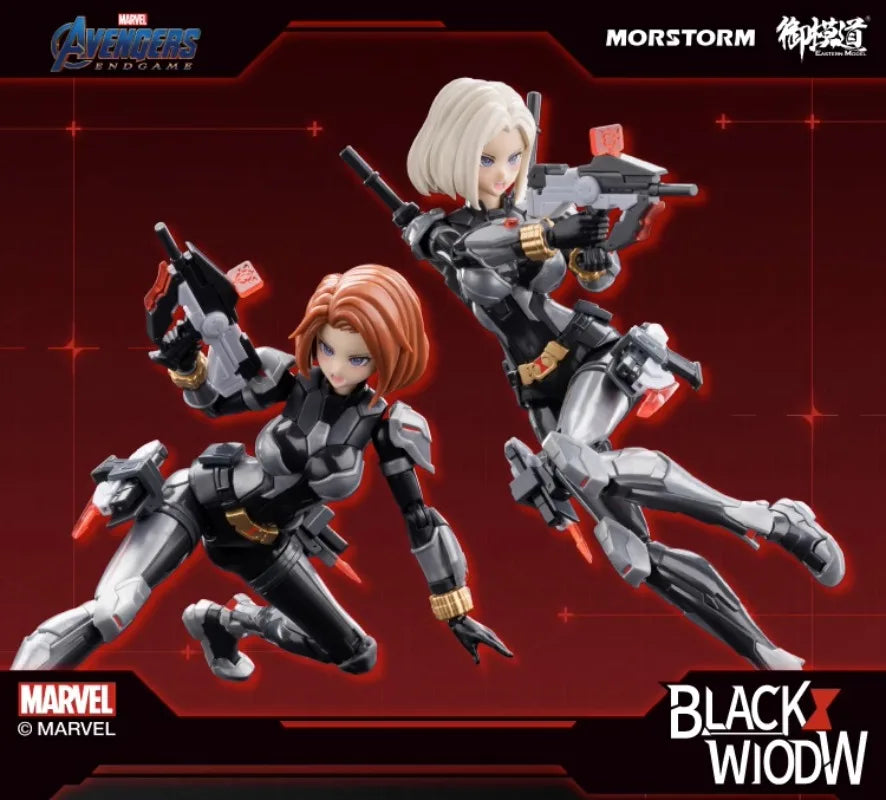 E-Model Original Marvel Comics The Avengers Anime Black Widow Mobile Suit Girl Action Figure Toys Model Gifts for Children