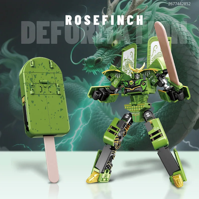Transforming Toy Ice Cream Warrior Model Boy Educational Toy Children's Robot Warrior Ice Cream Pretend Play
