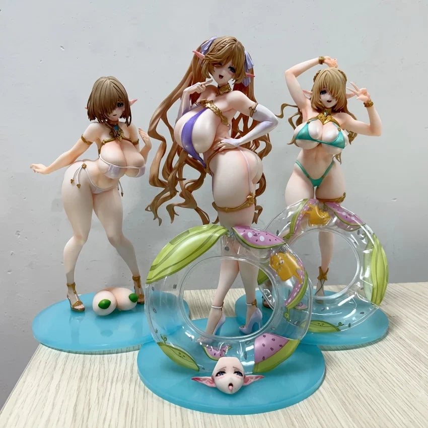 25CM Vertex Elf Village 8t 5rd Kukuru Cecil Mama Tiana Bathing Suit Bunny girl figure PVC Anime Model Action Adult Doll toy gift