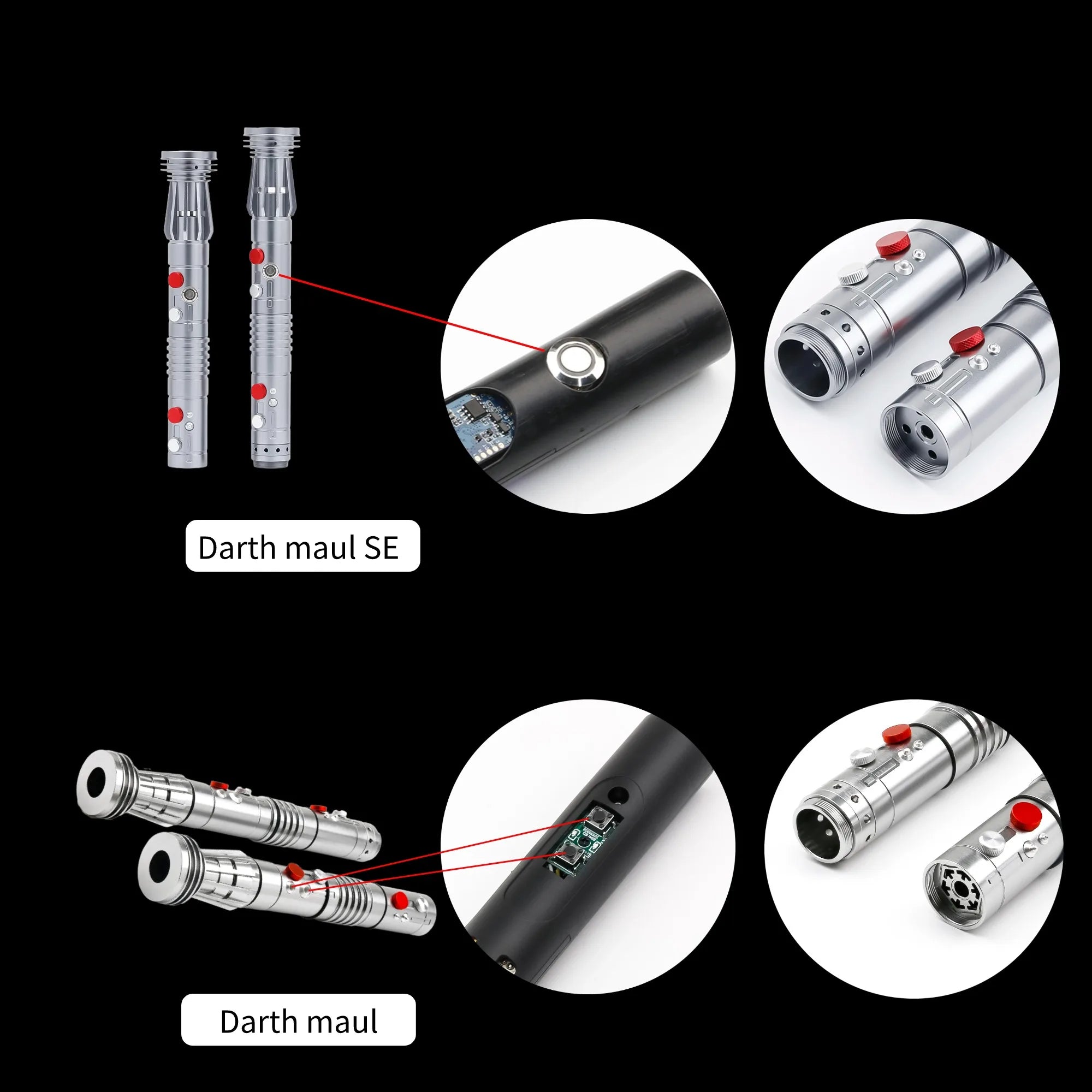 Darth Maul SNV4 2pcs Handle+Blade JEDI 27sound Double Lightsaber Toys Metal Hilt Light Smooth Swing Sword Laser Proffie TXQSABER