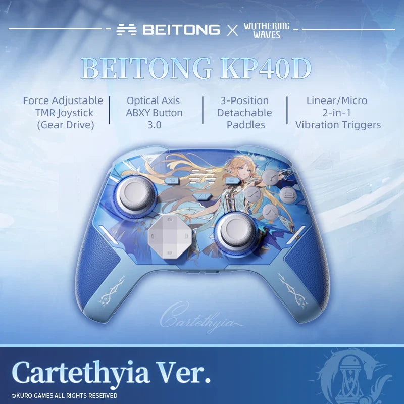 BEITONG KP40D Gamepad Wuthering Waves-Cartethyia Ver Elite Controller Hall/Micro Vibration Trigger Force Adjustable TMR Joystick