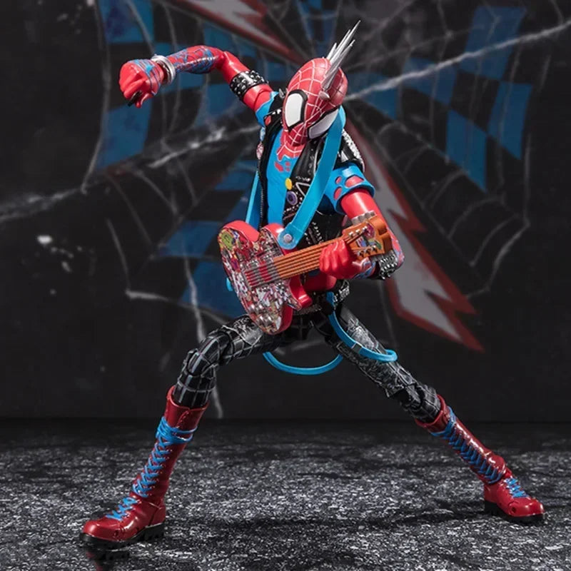 Original Bandai Anime Action Figure Spider Man Punk ACROSS THE SPIDER-VERSE SHFiguarts Finished Model Kit Toy Gift for Kids