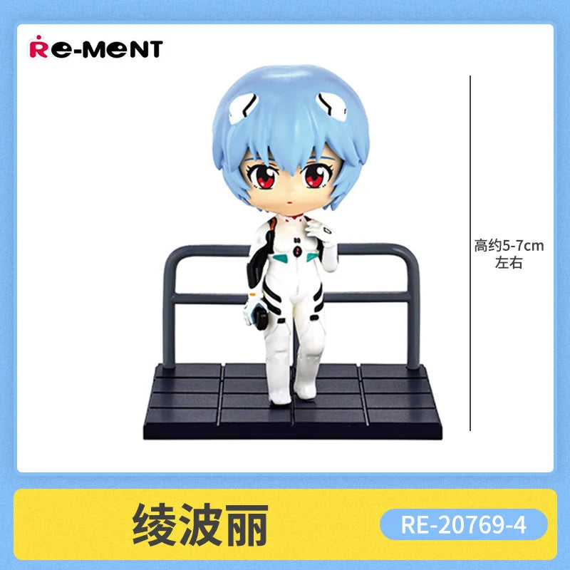 Re-Ment Anime Eva Ayanami Rei Asuka Q-Version Kawaii Pvc Action Figure Model Statue Desk Decor Collectible Toy Gift