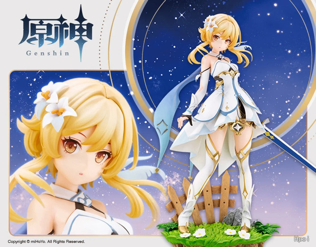 26CM Anime Game Genshin Impact Traveler Lumine Figure Cute Standing Posture Model Toys Gifts Collection Decoration Ornaments PVC