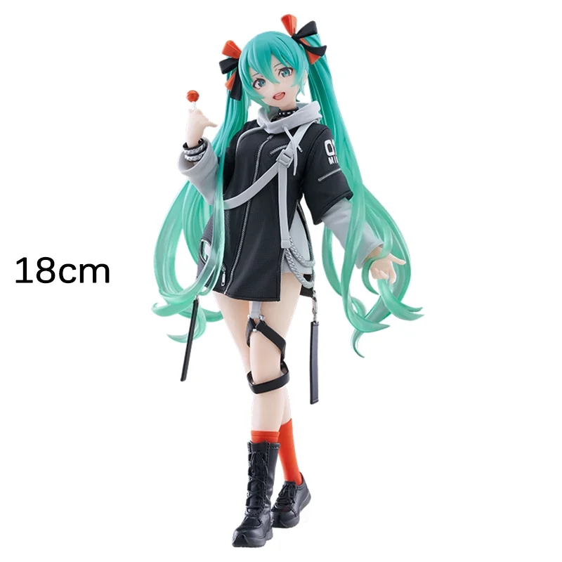18cm Original Taito Vocaloid Hatsune Miku Fashion Anime Figure Punk Future Collection Desktop Decor Model Toys Christmas Gift