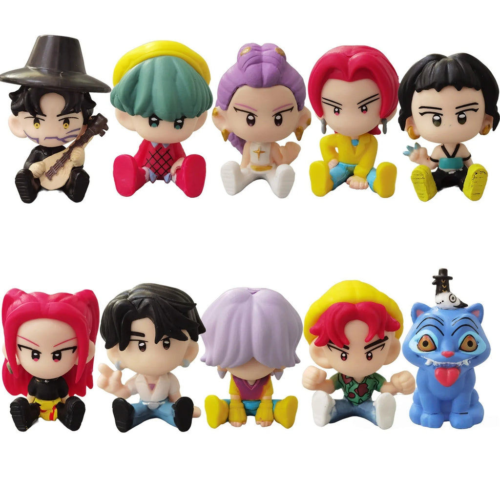 10pcs/Set Kpop Demon Hunters Figure Toy Cartoon Rumi/Mira/Zoey Action Figure PVC Desktop Decoration Model Doll Toy Christma Gift