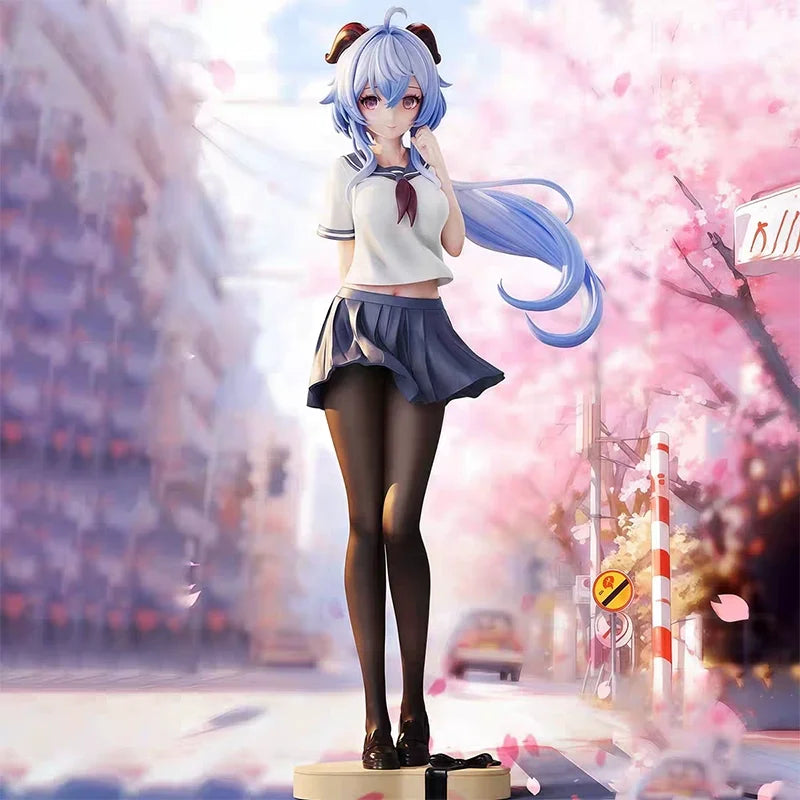 Jk Outfit Ganyu Confession Style 2d Beautiful Girl Figure Model - Genshin Impact Anime Game Desktop Pc Case Decoration Toy Gift