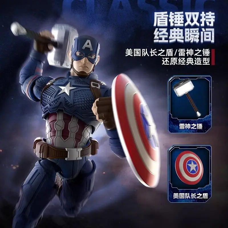 Original Blokees Marvel Champion Class Captain America Anime Figure Action Assembly Building Collection Model Toys Hobby Gifts