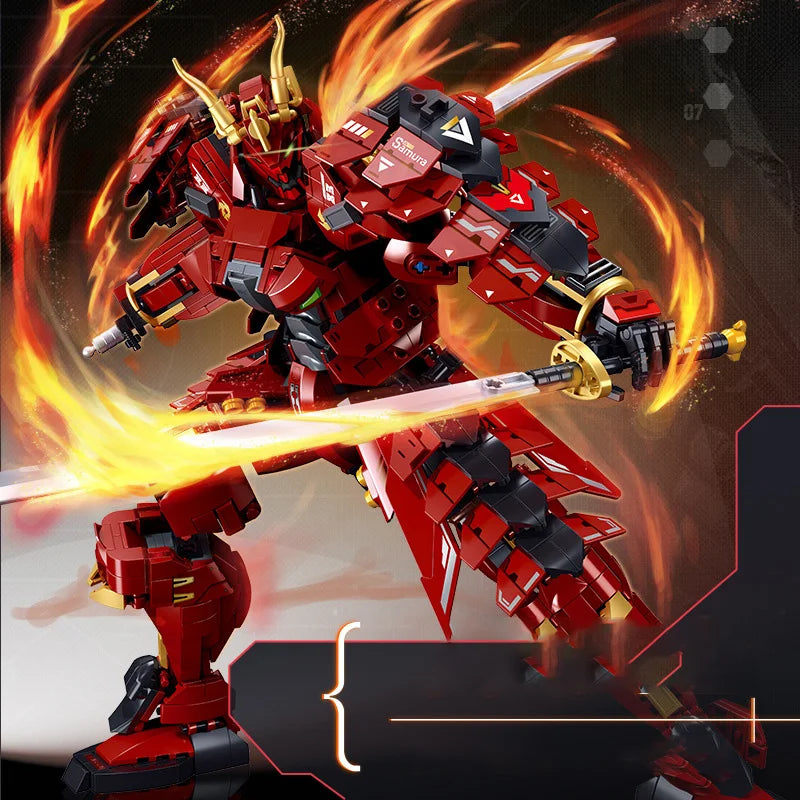 M38-B1183 Mecha series Kai Fei Samurai robot building block toy Creative decoration boy building block birthday toy gift
