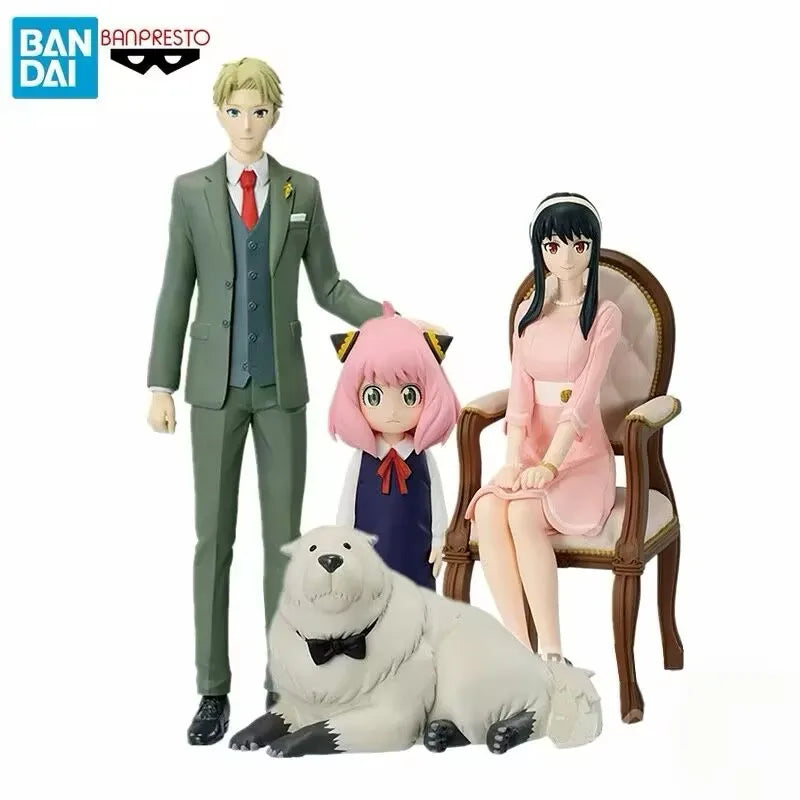 Original Bandai Anime SPY×FAMILY Furyu Anya Forger Loid Forger Bond Forger Yor Forgerr Action Figure Collector Doll Model Toys