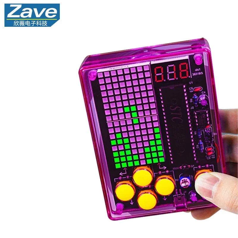 Pixel Game Console Making Kit: 51 Single - Chip Microcomputer Tetris Puzzle Game Electronic DIY Welding Practice