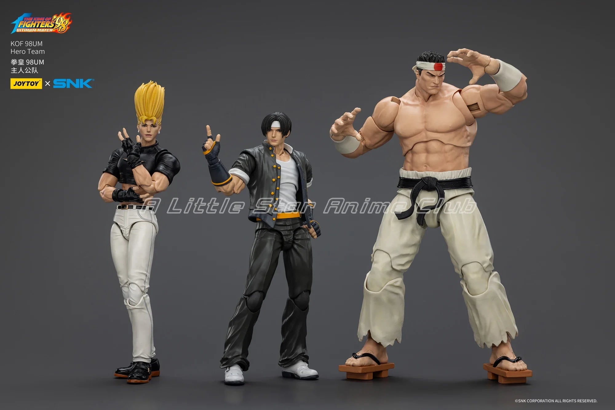 JOYTOY KOF 98UM Hero Team Kyo Kusanagi/Goro Daimon/Benimaru Nikaido 1/18 Action Figure Toys