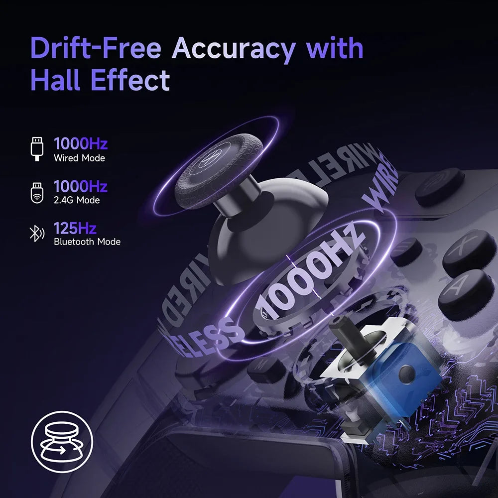 EasySMX X05 Pro Bluetooth Gamepad Controller Compatible with PC/Phone/Switch/TV/Steam, Dual Rumble Motors, Limited Purple