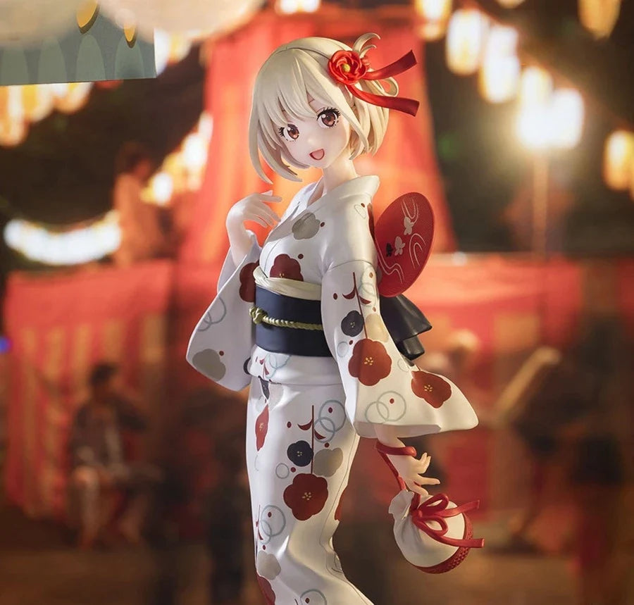 20cm Lycoris Recoil Anime Figure Bathrobe Nishikigi Chisato Action Figure Kawaii Inoue Takina Figurine PVC Collection Model Toys