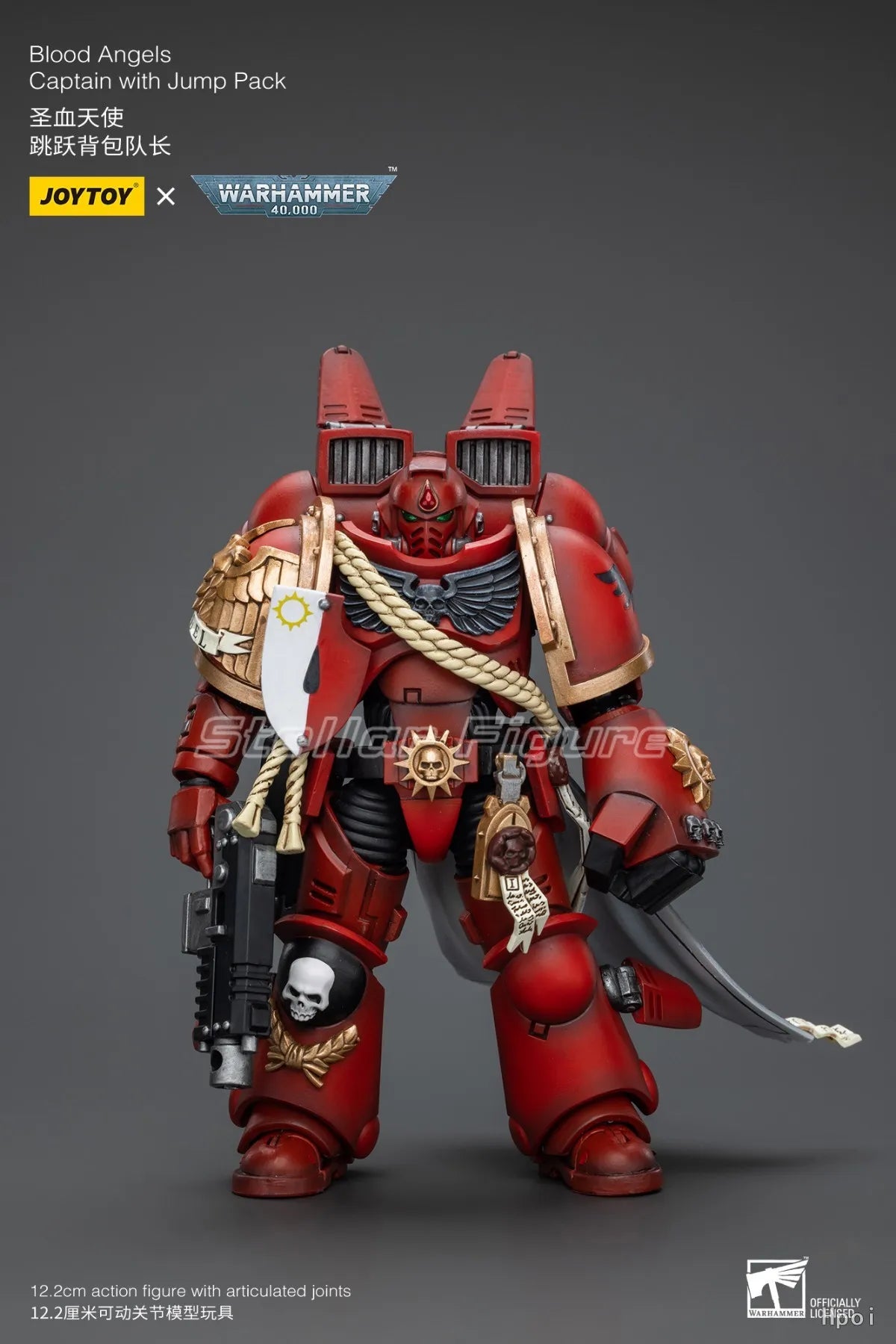 【SF】JOYTOY Warhammer 40K 1/18 Action Figure Blood Angels Captain with Jump Pack Models Anime Toys Gifts