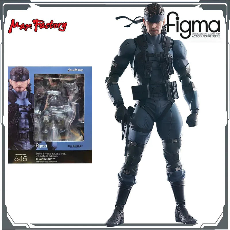 Max Factory Original Figma 645 Solid Snake 160mm Anime Action Figures Toys for Boy Christmas Gift Collectible Model Ornaments