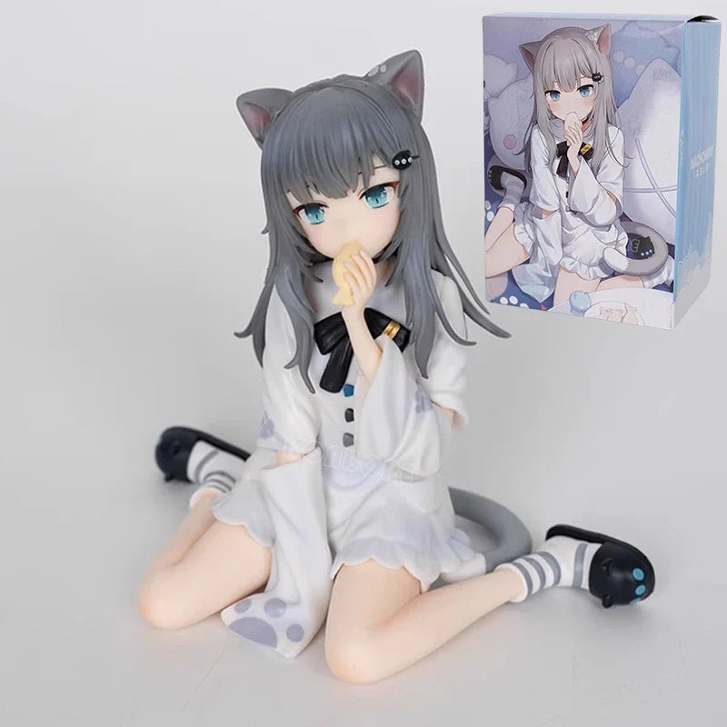 20cm Nachoneko Channel Anime Girl Figure Nachoneko Hennyano Action Figure Cute Cat Kanako Figurine Collectible Model Doll Toys