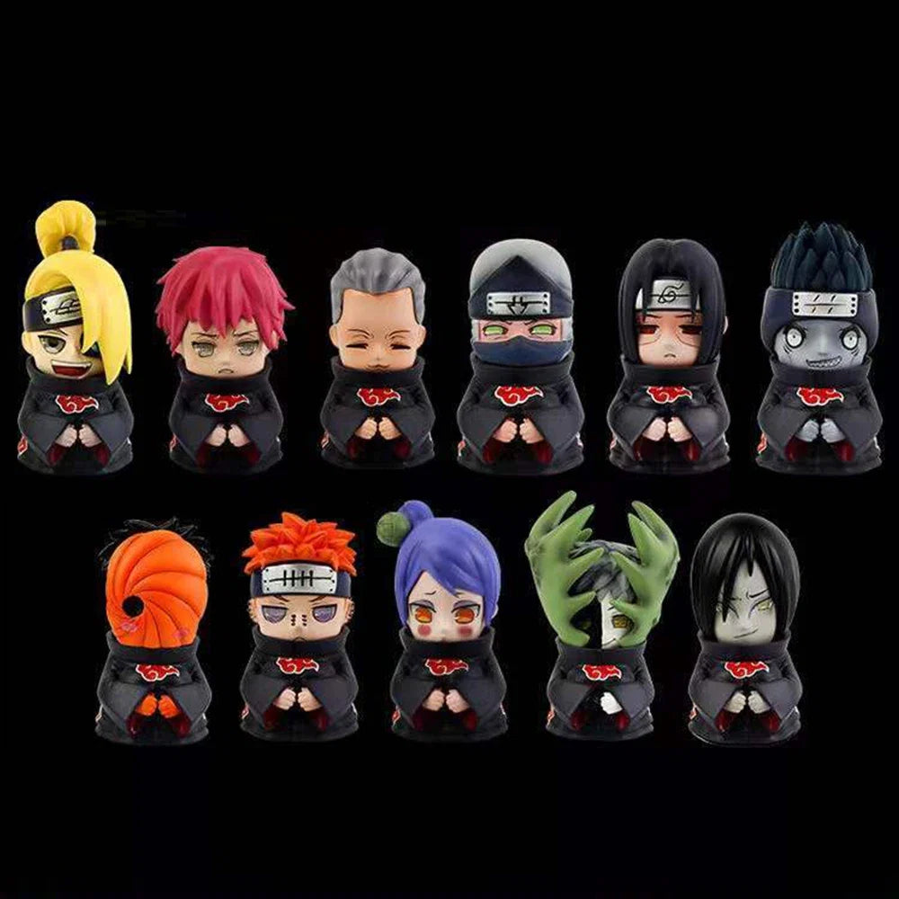 6Pcs/set Naruto Amine figure Shippuden  Action Figures Q Version Cute Akatsuki Itachi Pain Obito Model Doll Collection Toys Gift