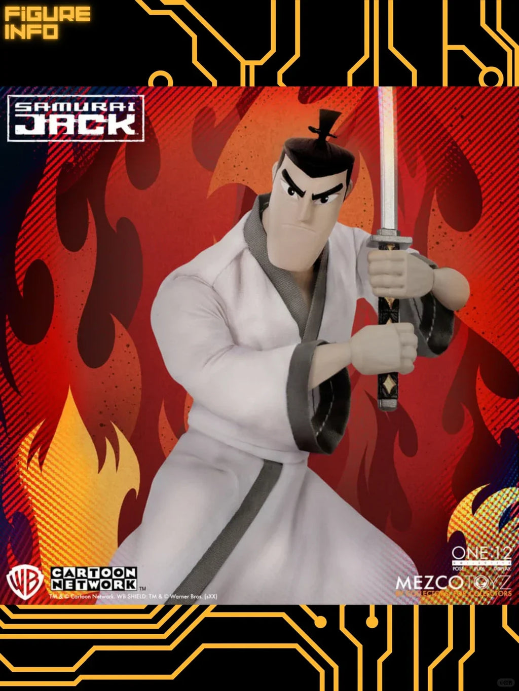 Mezco Toyz Samurai Jack One 12 Collective 6 Zoll bewegliche Actionfigur Deluxe Version Animationsfilm Sammlerstück auf Lager