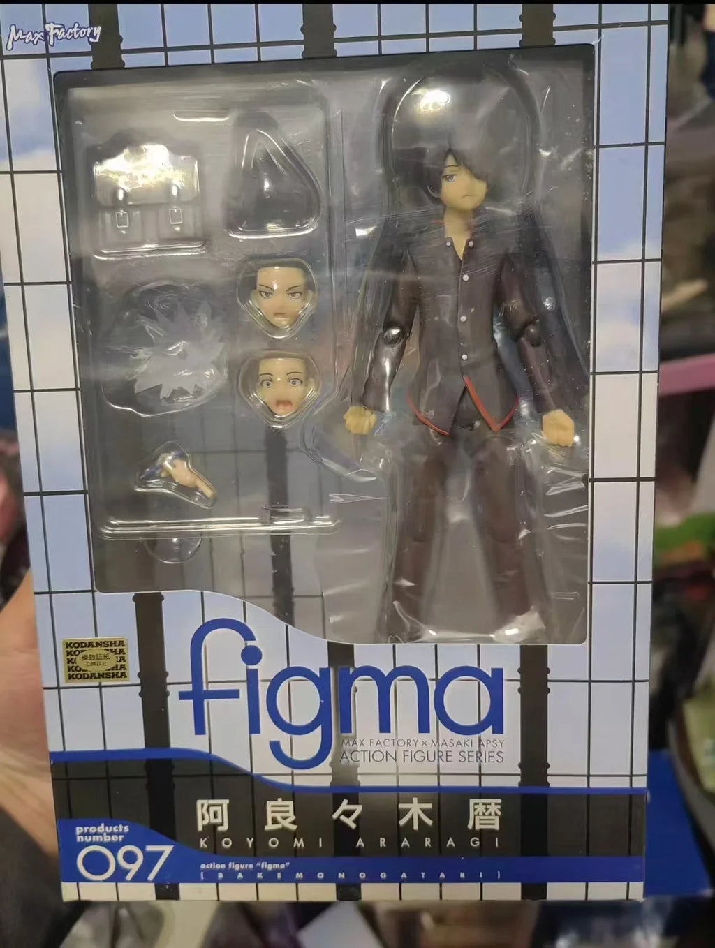 In Stock Original Bakemonogatari Koyomi Araragi figma 097 Max Factory Figure Action Figure Model Toy Character Doll Gift