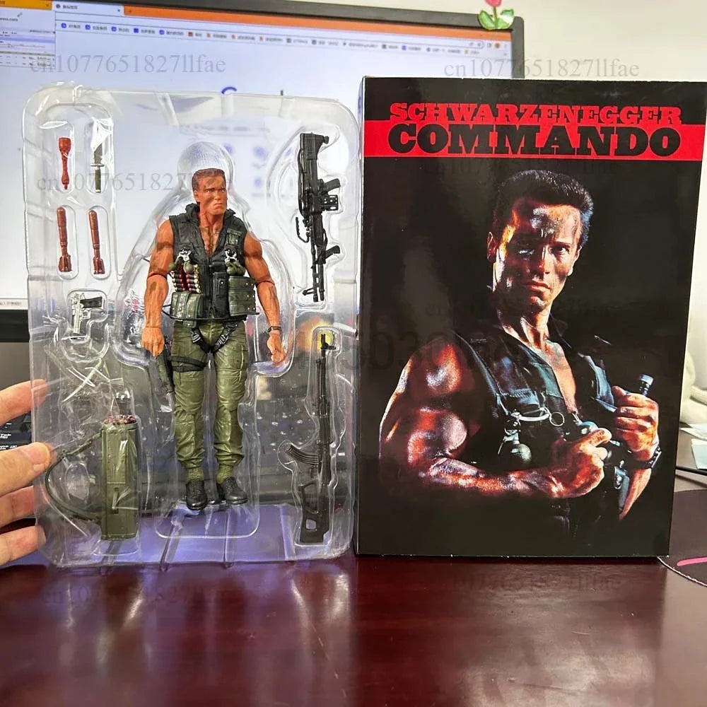 NECA New Terminator T-800 Commando Arnold Schwarzenegger Commando 30th Anniversary John Matrix Action Figure Model Toys Gift