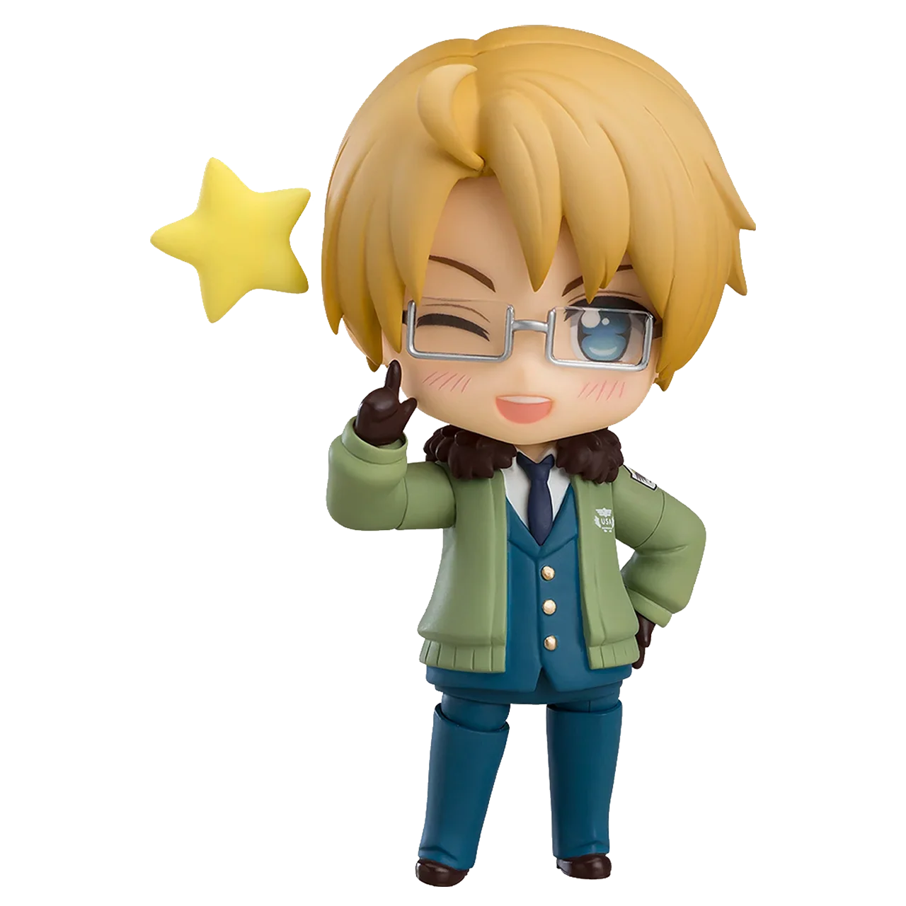 100% Original: Anime Axis Powers Hetalia Alfred FJones Q version 10cm PVC Action Figure Anime Figure Model Toys Doll Gift
